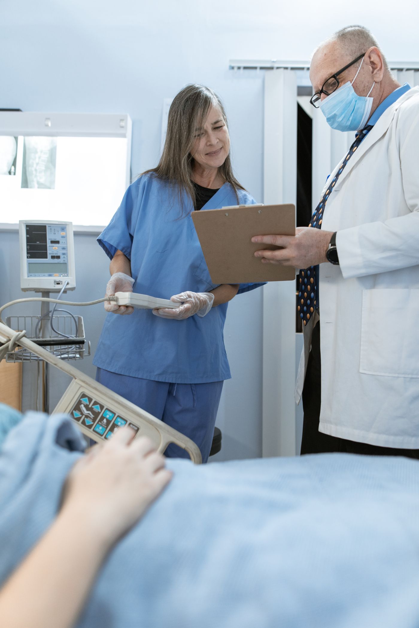 Doctor and nurse working together in a hospital