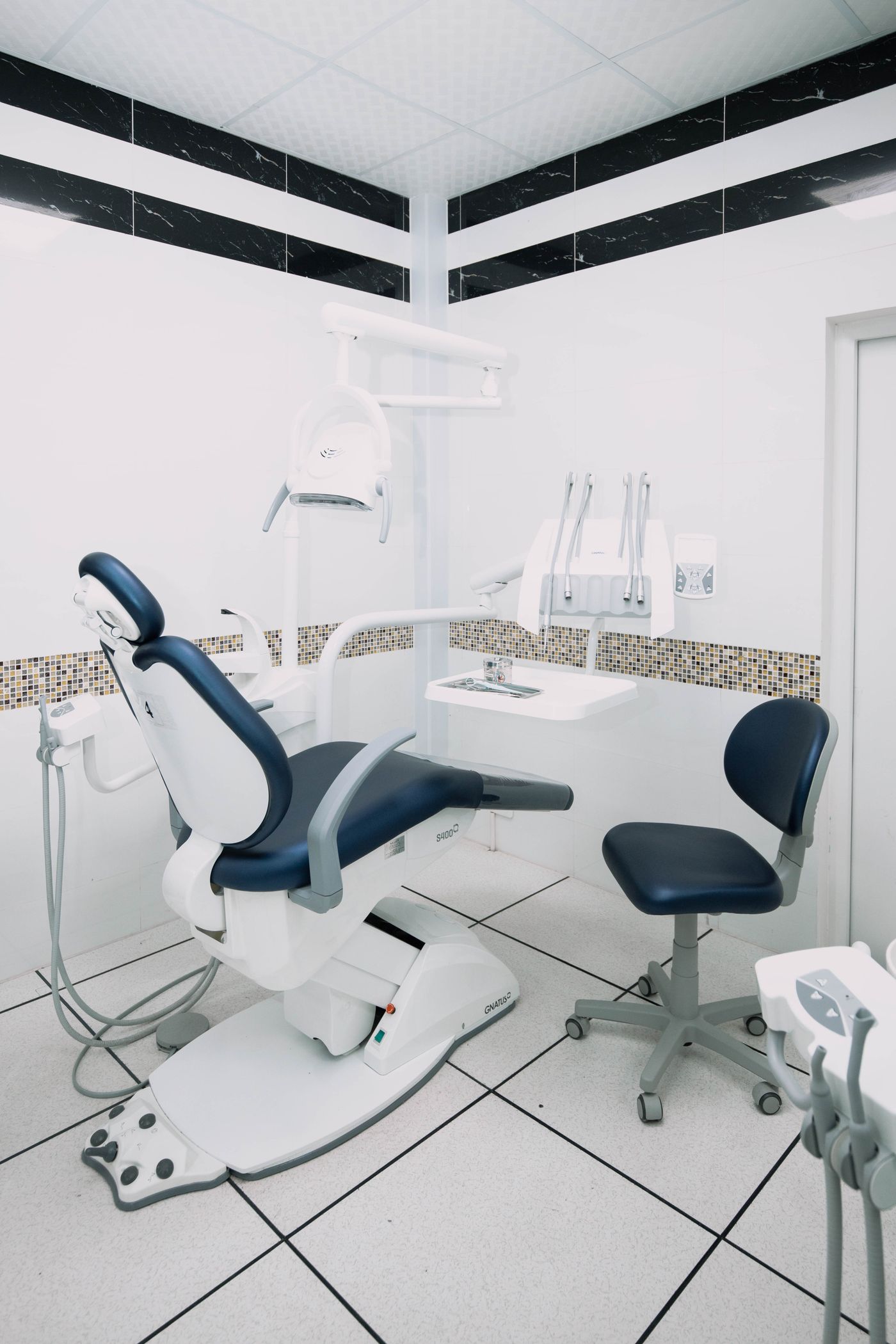 Modern dental office with professional chair and equipment